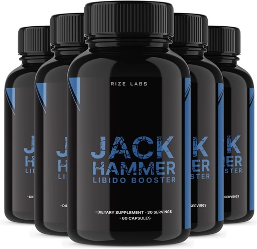 [BRSROGDQPMMBYYIY] rize labs (5 Pack) Jack Hammer Libido Booster for Men, Jack Hammer Libido Booster Supplement, Jack Hammer Libido Booster Powerful All Natural Formula to Improve Performance, Reviews (300 Capsules)