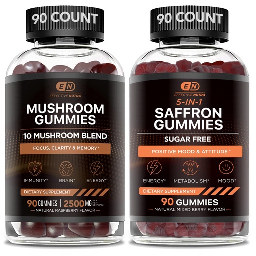 [BRSRMCYLOUCWADQ6] EFFECTIVE NUTRA Mushroom Gummies & Saffron Gummies
