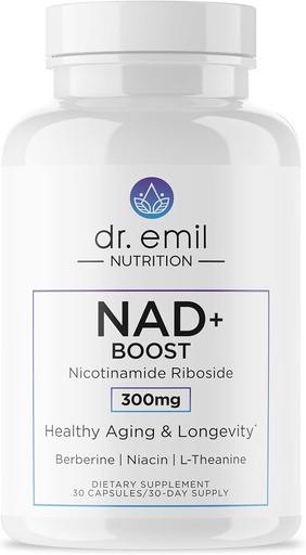 [BRSROHQBBEIR4FLF] EMIL NUTRITION NAD+ Boost - Nicotinamida Ribozida Supliment pentru longevitate, imbatranire sanatoasa si regenerare celulara - NAD Supliment cu Berberine, L-Theanină & Niacin - 30 zile de aprovizionare