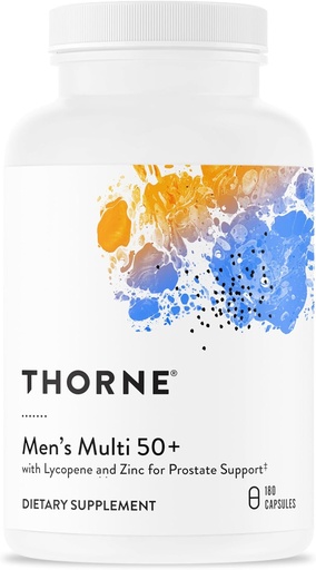 [BRSWYZL6PIMW2CI4] THORNE - Men's Multi 50+ - Umfassendes Daily Multivitamin mit Vitaminen A, B6, B12, C, D, E, Zinc & More - Unterstützung Herz, Gehirn, Prostata, Muskel- und Immungesundheit* - 180 Kapseln