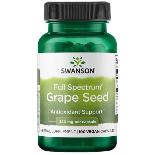 [BRSWIYYOCN6WAC36] Swanson Grape Seed Heart Antioxidant Free Radicals Healthy Blood Pressure Support Polyphenols OPCS (Oligomeric Proanthocyanidins) Herbal Supplement 380 mg 100 Capsules