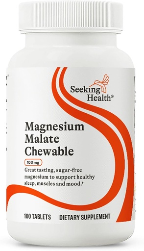 [BRSWIFAMBEOWCFA3] Búsqueda de Magnesio Malate Chewable - Suplemento Mineral Soportes Energía, Función Muscular & Función Nerve - Fórmula con Dimagnesium Malate para apoyar Absorción - 100 mg, 100 tabletas Chewable