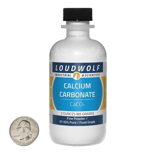 [BRSWIGYEOQIGKFA3] Calcium Carbonate / 3 Ounce Bottle / 97+% Pure Food Grade/Fine Powder