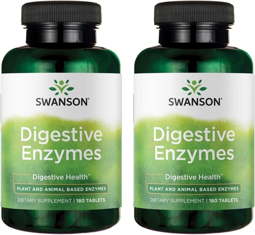 [BRSWGFD3CMAWA3TB] Swanson Digestive Enzymes 180 Tabs (2 Pack)