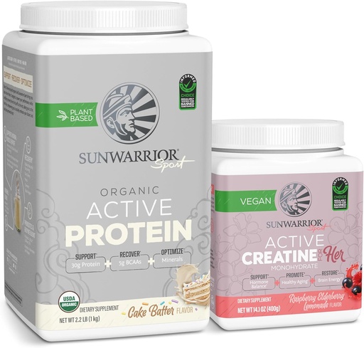 [BRSRAGQBBN7WMDTO] Sunwarrior Vegan Protein Powder USDA Organic ... 20 tarjoilua, kakkua Batter Flavored & Creatiini Monohydraatti Jauhe hänen Micronized 50 tarjoilua, vadelma sitruunamehua