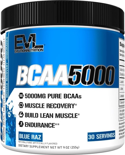 [BRSWECQ3DF6W22Q3] Evlution EVL BCAAs Amino Acids Powder - BCAA Powder Post Workout Recovery Drink and Stim Free Pre Workout Energy - 5g Branched Chain Amino Acids Supplement for Men - Blue Raz