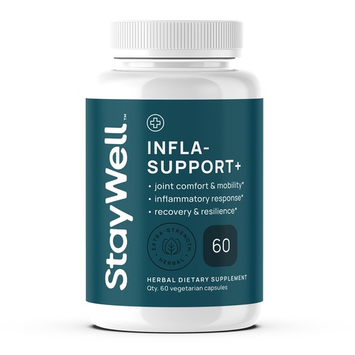 [BRSRA2T5CAPWG2AV] Stay-Well Naturals Infla-Support Plus- 750mg Herbal Supplement Blend with Curcumin and Ashwagadha Extract, Shatavari, Kavach, Fenugreek, Pippali, Guduchi, Shilajit, Goshura and Sunthi 60ct