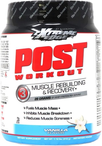 [BRSWI2TZBYHQI2T2] Bluebonnet Nutrition Extreme Edge Post Workout Protein Powder, Grass Fed Cows, 28 Grams of Protein, No Sugar Added, Gluten Free, Soy Free, Kosher Dairy, 1.12 lb, 12 Servings, Vanilla Flavor