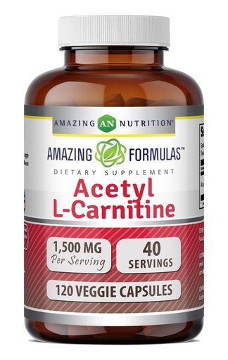 [BRSWIAA3OZ5WY2QV] Amazing Formulas Acetyl L-Carnitine | 1500 per Serving Supplement | Vegetarian Capsules | Non-GMO | Gluten-Free | Made in USA (1 Pack | 120 Count)