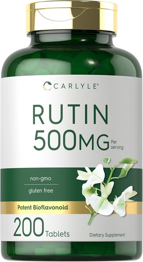 [BRSW2HANDMCW2FA3] Carlyle Rutin Supplement 500mg | 200 Tablets | Vegetarian, Non-GMO, Gluten Free