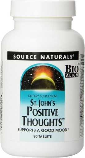 [BRSWIYYOOQNW2G3C] Source Naturals St. John's Positive Thoughts Herbal Supplement - 90 Tablets (Pack of 2)