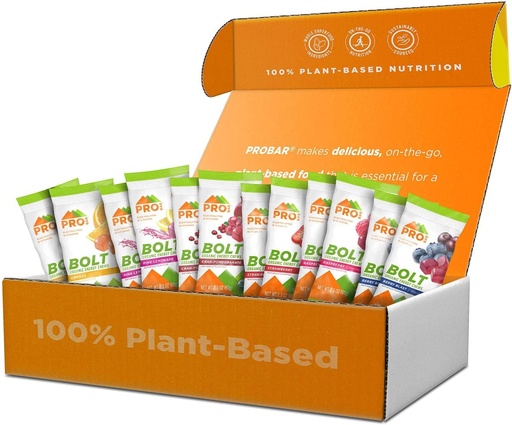 [BRSWYFQOCF6WCCQ6] PROBAR Bolt Energy Chews Variety Pack – Organic Vegan Sports Gummies with Electrolytes & B Vitamins for Running & Cycling, Fast Carb Fuel, Gluten Free, Non-GMO, Assorted Flavors (12 Pack)