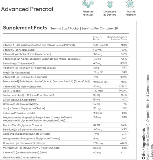 [BRSRABQFCEFA2E3O] Ovaterra Advanced Prenatal & Preception Multivitamin Bundle pro ženy s DHEA 25mg, Choline 550 mg, Folát (methylfolát) 1,010 mcg, Omega33 DHA, EPA, Chelated Iron 364 Kapsle - 28 Day Supply