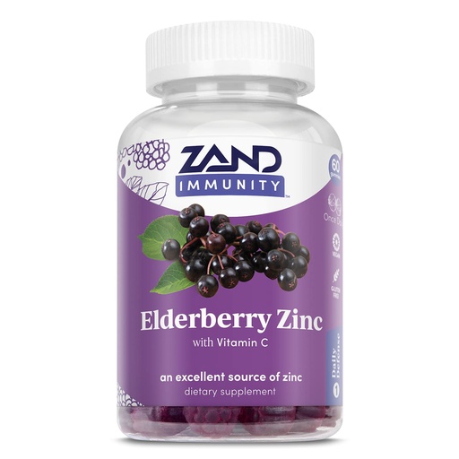 [BRSWGGD3B4BQE3Q4] ZAND Elderberry Zinc Immunity Gummies with Vitamin C, Year-Round Immune Support for Children & Adults, 60 Count