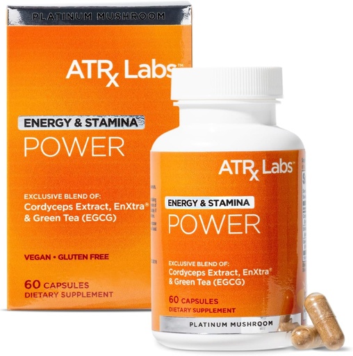 [BRSRAEI6OAAWKE32] Güc: Enerji və Stamina - Cordyceps, Green Çay və Alpinia Galanganın Proprietary özü ilə, Focus və Enerji, Vegan & Gluten-Free, 60 Kapsüls ilə Mushroom Supplement