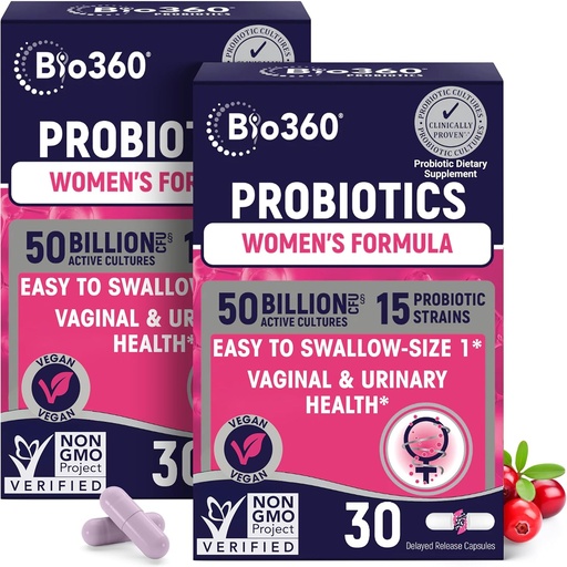 [BRSRMH34OUHGA3QY] Biolio360 Probiotics per a Dones Vaginigal salut - ajuda en pH, balanç de Vaginal, Urginal, Salut & Digal - 50 milions de dòlars CFU i 15 Estrans únics per a Sanitaty Vagin Odor i Vaginal Flora - Selfable
