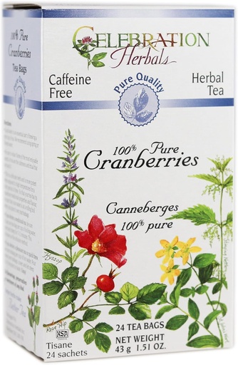 [BRSWIYIEDIBQIEDC] CELEBRATION HERBALS Cranberries Pure Quality 24, Count, Pack of 1