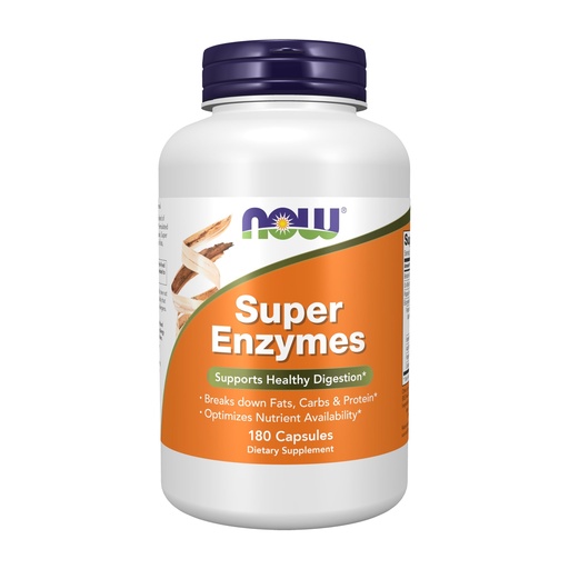 [BRSWIY32BQIR6ELO] NOW Foods Supplements, Super Enzymes, Formulated with Bromelain, Ox Bile, Pancreatin and Papain,180 Capsules