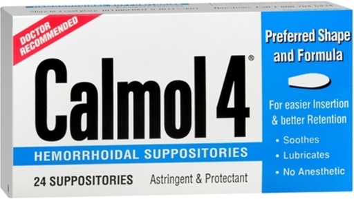[BRSWIY33CANAGETU] Calmol 4 Hemorrhoidal Suppositories 24 Each (Pack of 3)