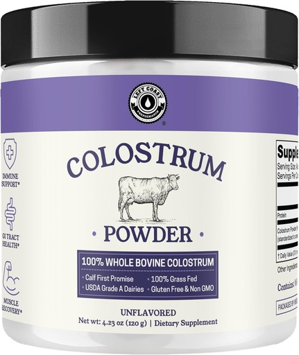 [BRSRAH37CIHBSCA6] Colostrum Powder - USA Sourced Bovine Colostrum for Humans for Immune Support, Gut Health, Muscle Recovery - single Ingredient, No Additives, Gras Fed, Non-GMO Colostrum supplement for Women and Men