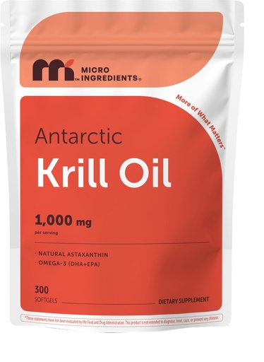[BRSWKGAHBUEBU3LO] Micro Ingredients Antarctic Krill Oil 1,000 mg Per Serving, 300 Softgels | Omega-3 EPA & DHA with Phospholipids & Natural Astaxanthin | No Fishy Aftertaste | Non-GMO, Third Party Tested
