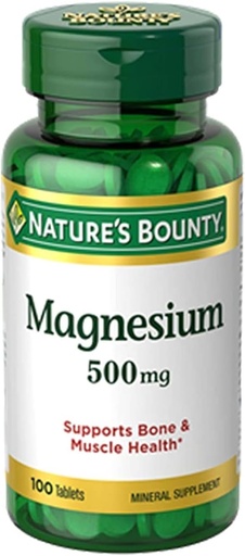 [BRSWIZDYAQCRGGDM] Nature's Bounty Magnesium 500 mg Tablets 100 Ea