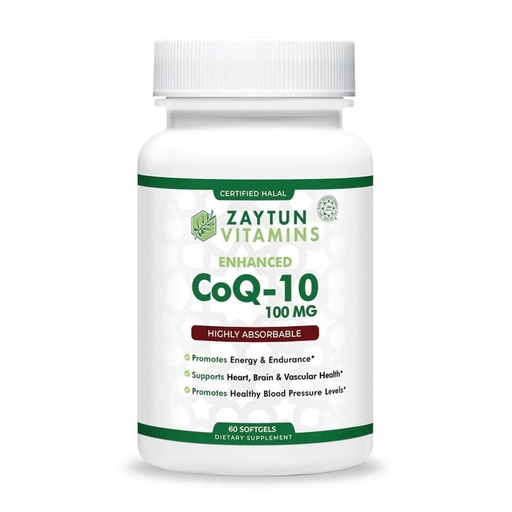 [BRSRMYYZBAOR623P] Zaytun Halal CoQ10 Highly Absorbable, One Per Day, Supports Heart Health Support and Energy Production, 60 Mini Softgels, Made in USA - Halal Vitamins