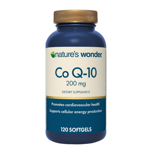 [BRSRAEITDMJR4YLO] Nature's Wonder CoQ10 Supplement - CoQ10 200mg Softgels to Support Heart Health, Cardiovascular Function, and Cellular Energy Production, 120 Softgels, 120 Days Supply