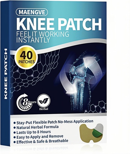 [BRSROCABCADRA3Q4] Knee Pain Relief Patch 40 Count- for Knee, Neck, Shoulder, Back and Bone-on-Bone Hot Patch, 8 Hours of Long-Lasting Joint Pain Relief
