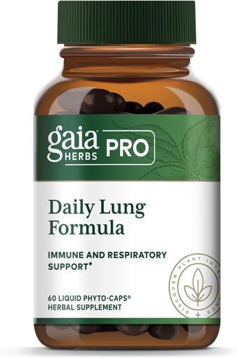 [BRSRMBQECV6GMDYV] GAIA HERBS PRO Daily Lung Formula - Respiratory Health Support* - Immune supplement with Mullein Leaf, Marshmallow Root & More - Vegan, Gluten-Free, Soy-Free - 60 Liquid Phyto-Caps (60 Servings)