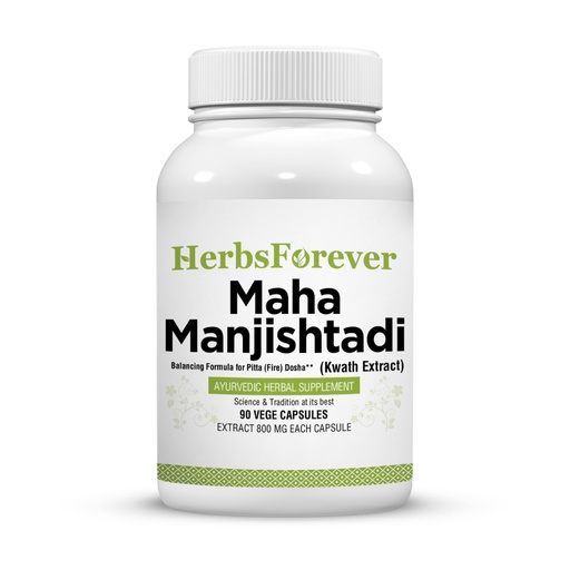 [BRSWIFT3B4CGIHDE] Herbsforever Manjishtadi Kwath Capsules | Ayurvedic Herbal Supplement for Skin Health & Detox | 90 Veg Capsules, 800 mg Each | Traditional Wellness Formula