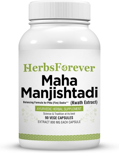 [BRSWIFT3B4CGIHDE] Herbsforever Manjishtadi Kwath Capsules | Ayurvedic Herbal Supplement for Skin Health & Detox | 90 Veg Capsules, 800 mg Her | Geleneksel Wellness Formula Formula Formula Formula