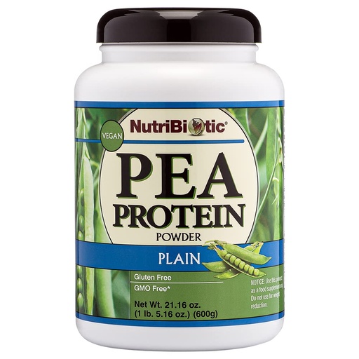 [BRSWKHYTOQGREFI2] NutriBiotic Pea Protein Plain, 21 Oz | Low Carb Vegan Plant Protein Powder | 100% Grown & Processed in The USA | Deliciously Creamy & BCAA-Rich | Made Without Chemicals, GMOs & Gluten | Keto Friendly
