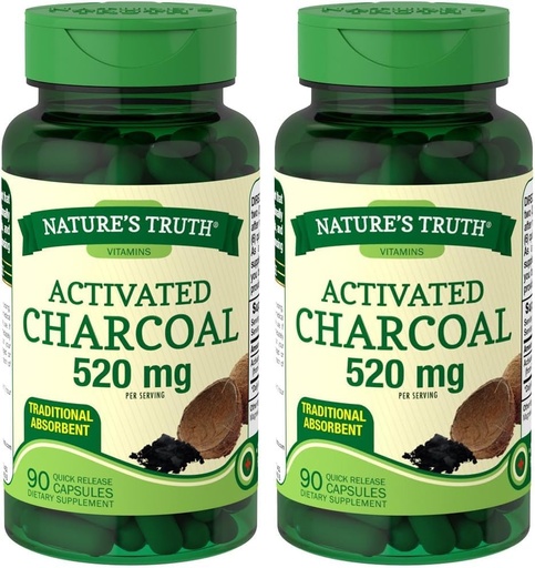 [BRSROGD3C4HQMGT6] Nature's Truth Activated Charcoal, 2 Pack
