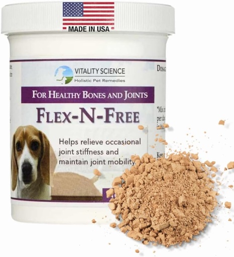 [BRSWIZYZC56BQGTE] Vitality Science Flex N Free for Dogs | Promotes Healthy Bones & Joints | Relieves Stiffness | Maintains Joint Mobility | Reduces Inflammation | Builds Bone Tissue | 100% Safe & Natural (120g)