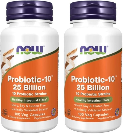[BRSWKF36CF6RE3IV] Now Foods Probiotic-10 25 Billion, 100 Count (Pack of 2)