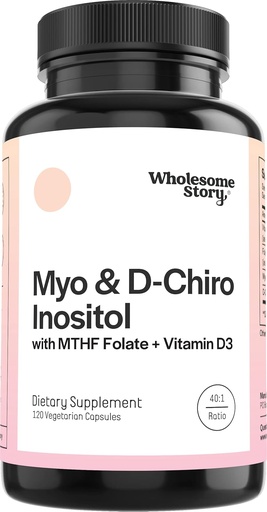 [BRSWY2QOCUHRSAAU] Myo-Inositol & D-Chiro Inositol Capsules 具有MTHF, Folate,维生素D| 支持Ovarian功能,Hormone平衡,和Homocysteine水平 | 妇女生育率补助 | 40:1 比率