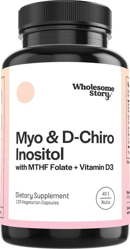 [BRSWY2QOCUHRSAAU] Myo-Inositol & D-Chiro Inositol Capsules with MTHF, Folate, Vitamin D| Support for Ovarian Function, Hormone Balance, & Homocysteine Levels | Fertility Supplements for Women | 40:1 Ratio