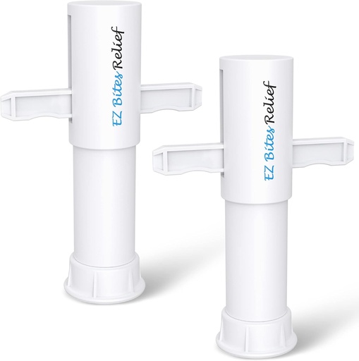 [BRSWYAQLBEJROGT2] Memine EZ Bites Relief Suction Tool - 2 Pack Bee Sting and Bite Itch Relief Sucker, Venom Extractor for Saliva/Venom Removal, Temporary Relief from Itch and Swelling, Kid-Friendly White