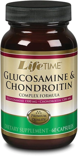 [BRSWIYQGBRYQKGY7] LIFETIME Glukozamina Chondroitin Complex 124; Mobilność wsparcia, Joints & Recovery Budget 124; 1500mg Glukozamina, 1200mg Chondroitin X124; 60 Kapsułki