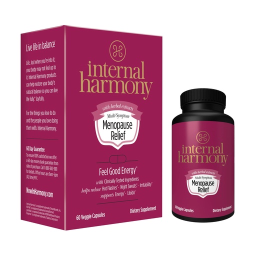[BRSWIEIRBRYAIYLU] Dream Brands Internal Harmony Feel Good Energy, 60 Count | Multi-Symptom Herbal Formula, Hot Flashes & Night Sweats Relief, Mood & Energy Support, Libido Boost, Veggie Capsules