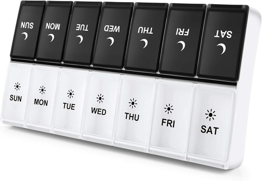 [BRSW2YAQCUMGMCLP] DANYING Extra Large Pill Organizer 2 gün, XL Weekly Pill Box 2 Gün, AM PM Pill Case, Day Night Pill Konteyner 7 gün, Vitamin Case iki gün
