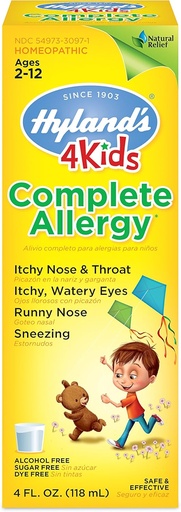 [BRSWIYIGAAFRAYLI] Hyland děti Alergie Medicína 4Kids Non Drowsy Children Kompletní alergie Relief Sirup Bezpečné a přírodní pro vnitřní venkovní balení May Vary, Jedna barva, 4 Fl Oz