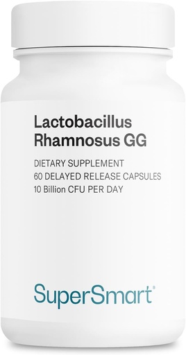 [BRSWGGATAV7Q4C3U] Supersmart - Lactobacillus Rhamnosus GG 10 Billion CFU por día (LGG Probiotic with Inulin) - Digestive &amp; Immune Support - Vaginal Flora Health ← Non-GMO & Gluten Free - 60 DR Capsules