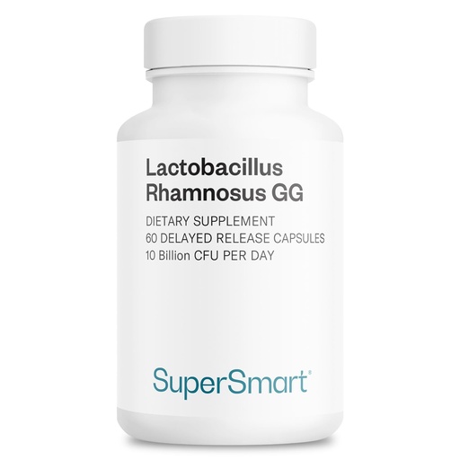 [BRSWGGATAV7Q4C3U] Supersmart Lactobacillus Rhamnosus GG 10 Billion CFU per Day (LGG Probiotic with Inulin) - L. Rhamnosus Supplement | Non-GMO & Gluten Free - 60 DR Capsules