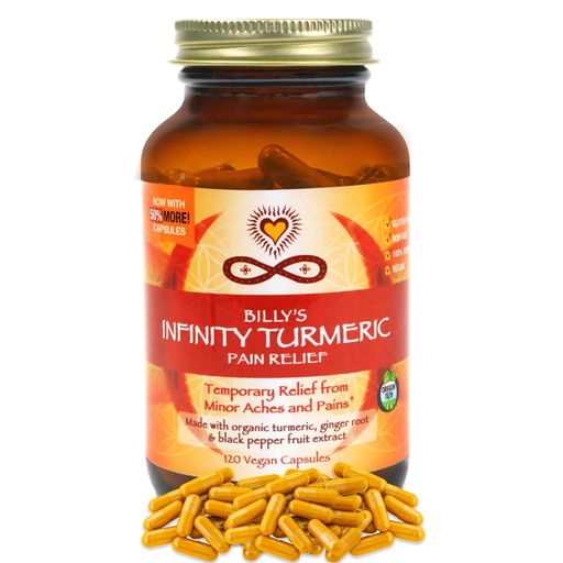 [BRSRMZYEDEDRU2A7] Infinity Turmeric Capsules, High Potency Curcumin Supplement, USDA Certified Organic Supplement with Black Pepper and Ginger, Raw, Vegan Gluten Free