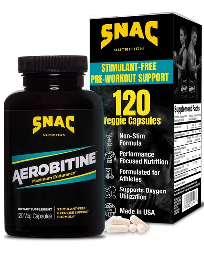 [BRSWIYYKBV4WYFT2] SNAC Aerobitine - Stimulant Free Pre-Workout Supplement for Maximum Endurance. Nitric Oxide Booster, Improves Blood Flow, Reduces Fatigue & Thermogenic Benefits. 120 Veggie Capsules