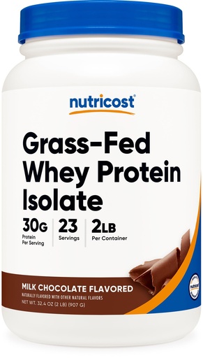 [BRSWGZ37CIIQGHLG] Nutricost Grass-Fed Whey Protein Isolate (Chocolate) 2LBS - Non-GMO, Gluten Free, Natural Flavors