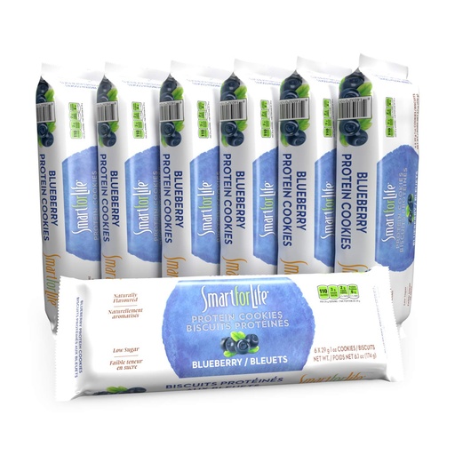 [BRSWYEADOQMROHLK] Smart for Life Blueberry High Protein Cookie Diet - 1 Week Supply - Low Carb Snacks - Low Carb Cookies Meal Replacement - High Fiber Cookies - On-the-Go Healthy Snacks