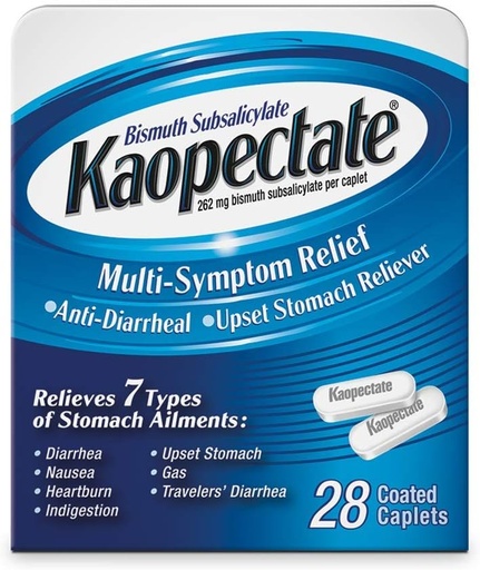 [BRSWIGL7AZ7RMFDK] Kaopectate Multi-Symptom Anti-Disarrheal & Upset Stomach Reliever, 28 Caplets, White